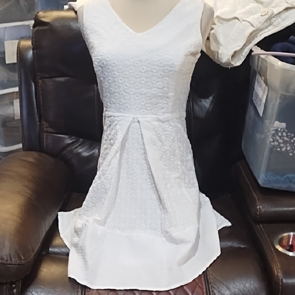 Emmalee White Textured  Dress